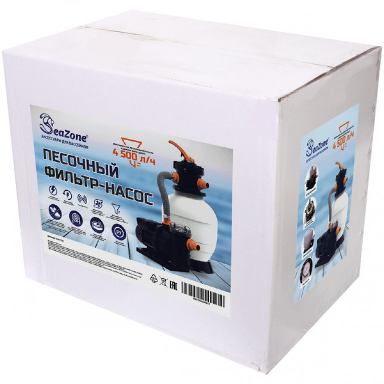 Насос-фильтр песочный для бассейнов CLP2503F, 4500 л/ч, Seazone