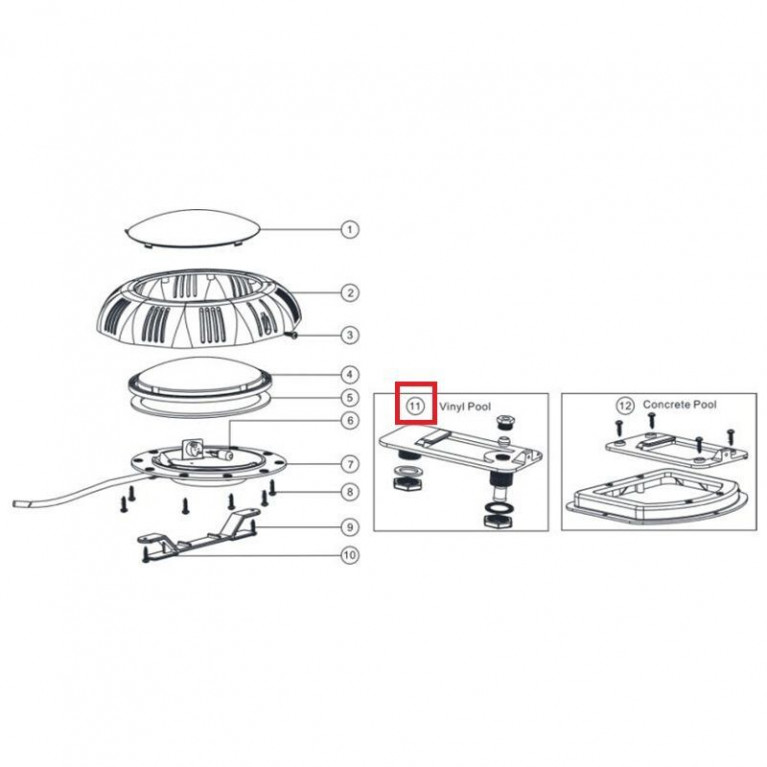 Крепление для прожекторов Aquaviva LED/UL-TP100 под лайнер