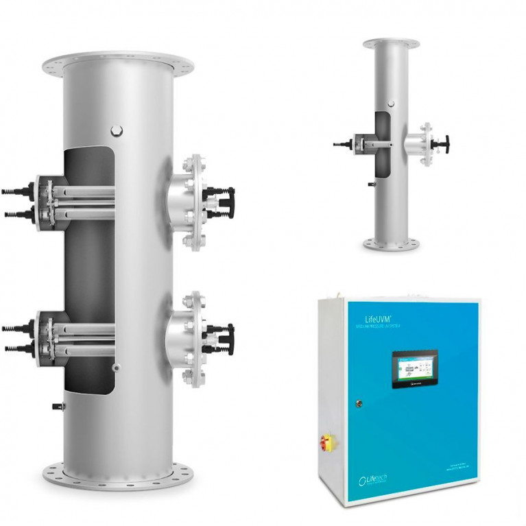 Ультрафиолетовая установка LIfetech TOP 147м3, DN250, 3kw, 18000h, Ручная очистка